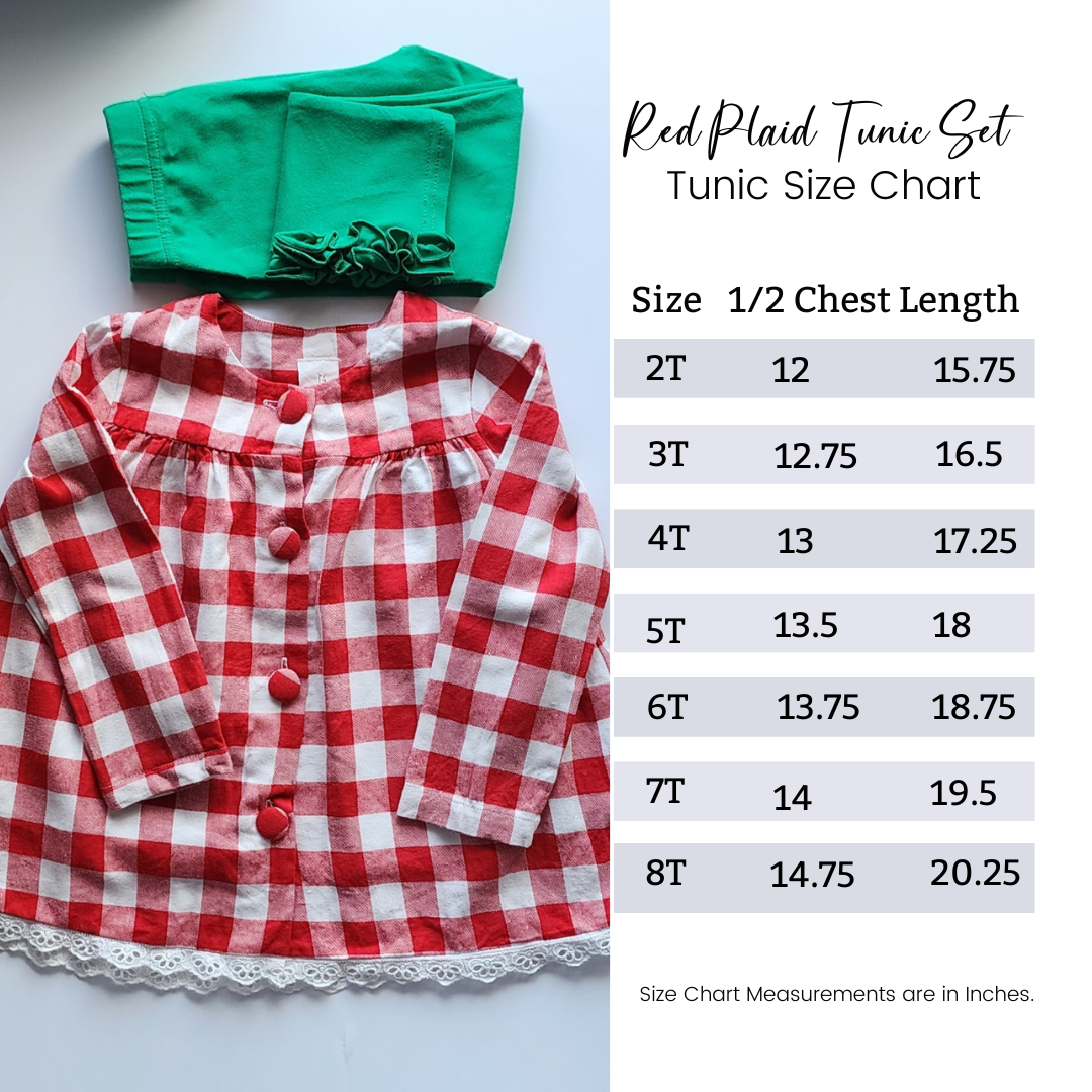 Holiday Red Plaid Flannel Tunic Set