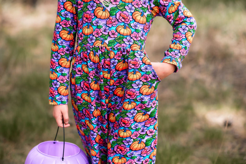 Pumpkins and Peonies Leggy Romper