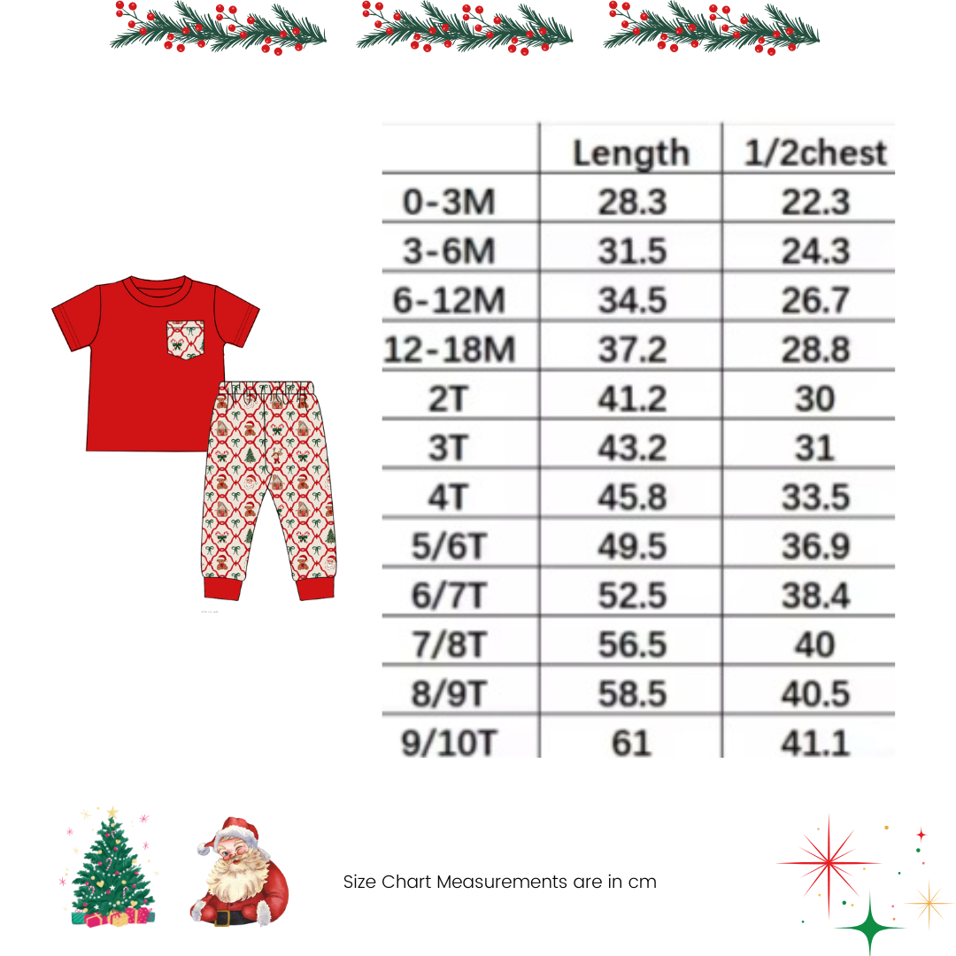 Santa's Teddy Bear Party Boys Pajama set