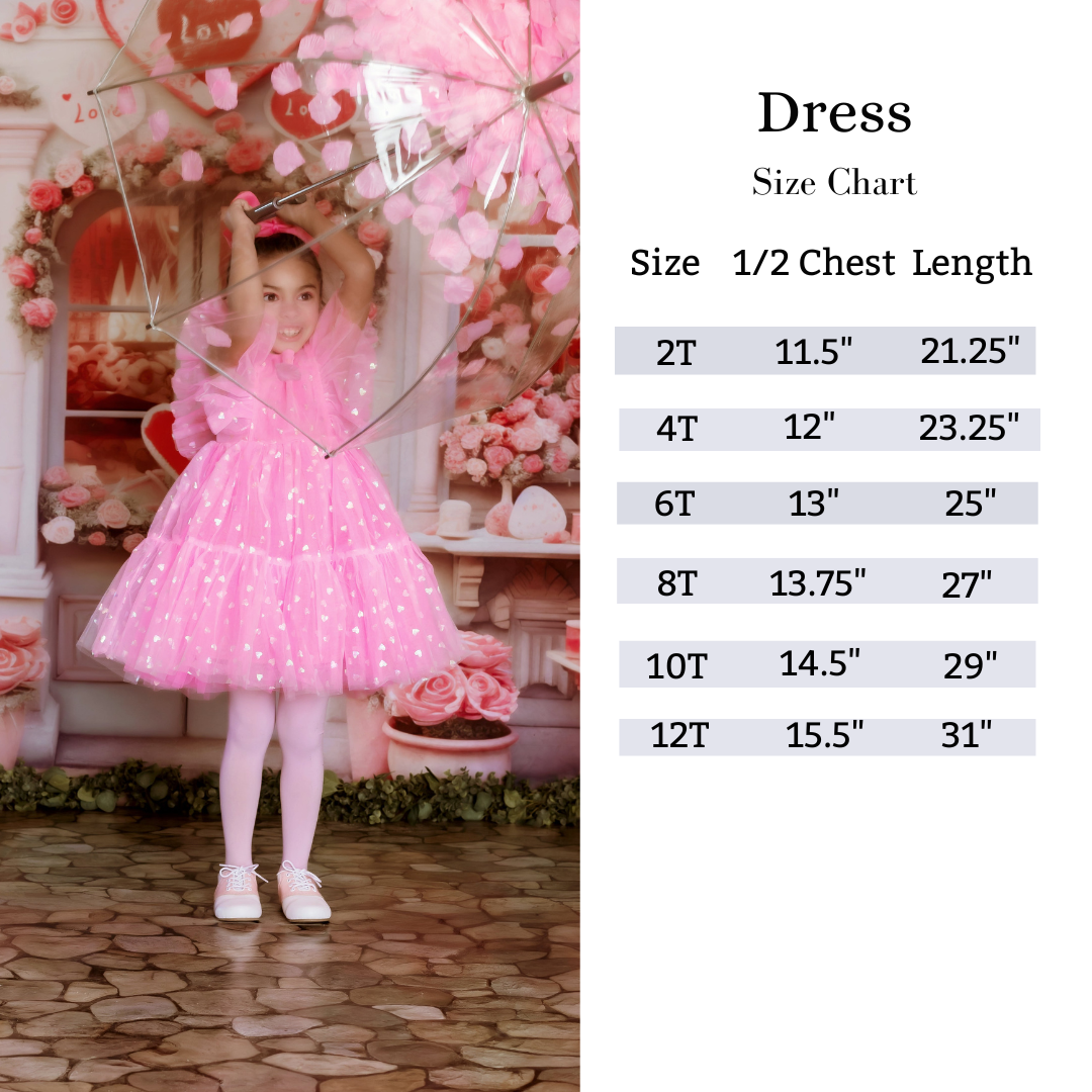 Valentine Hearts Pink Tulle Dress