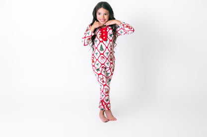 Santa's Teddy Bear Party Girls Pajama Set