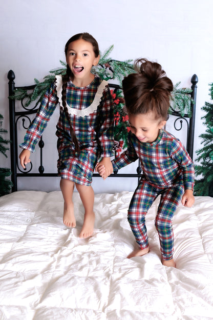 Holiday Tartan Plaid Long Sleeve Pajama Set