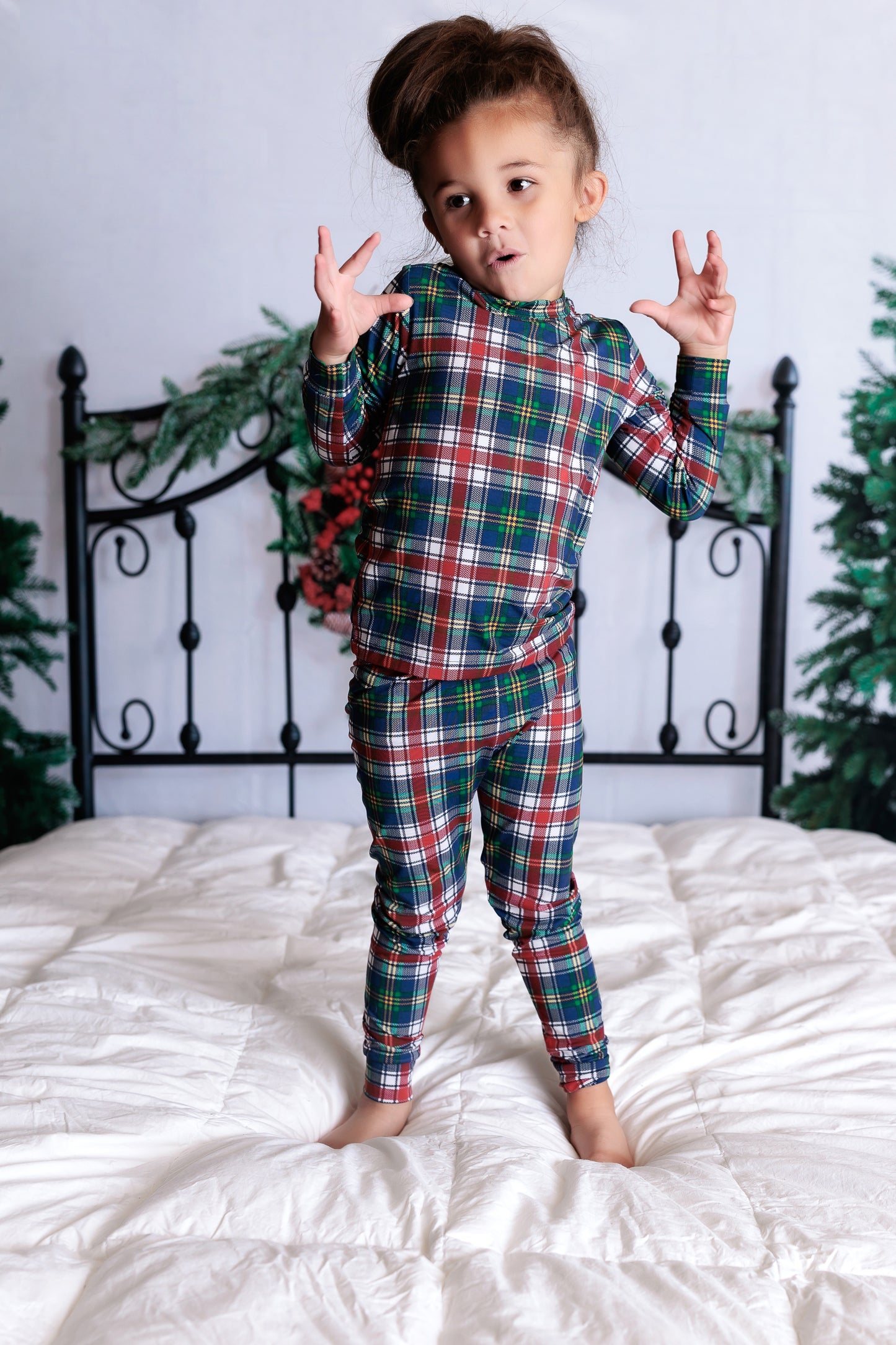 Holiday Tartan Plaid Long Sleeve Pajama Set