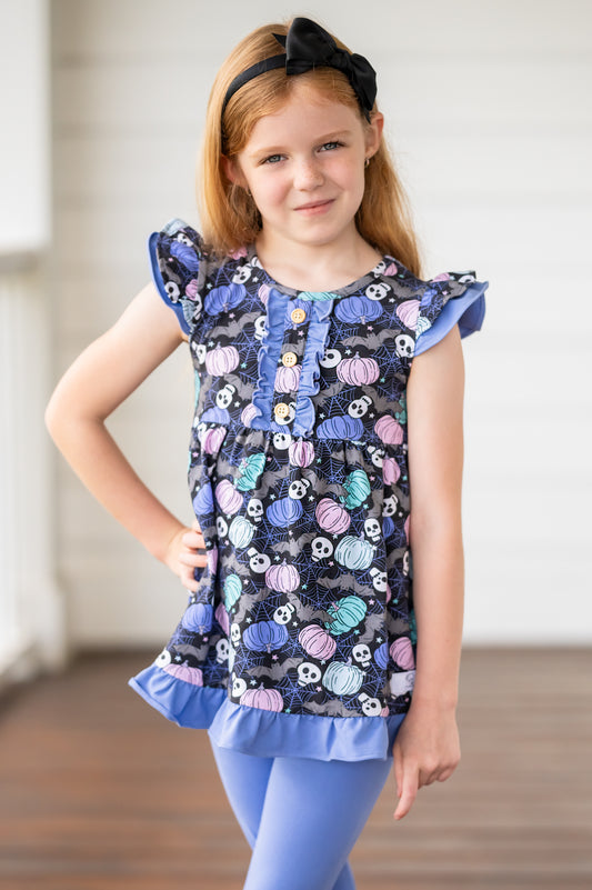 Skeleton Spooky Halloween Tunic Set