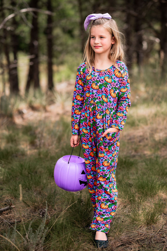 Pumpkins and Peonies Leggy Romper