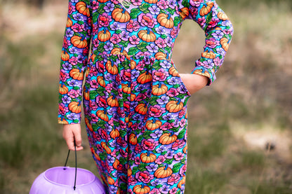 Pumpkins and Peonies Leggy Romper