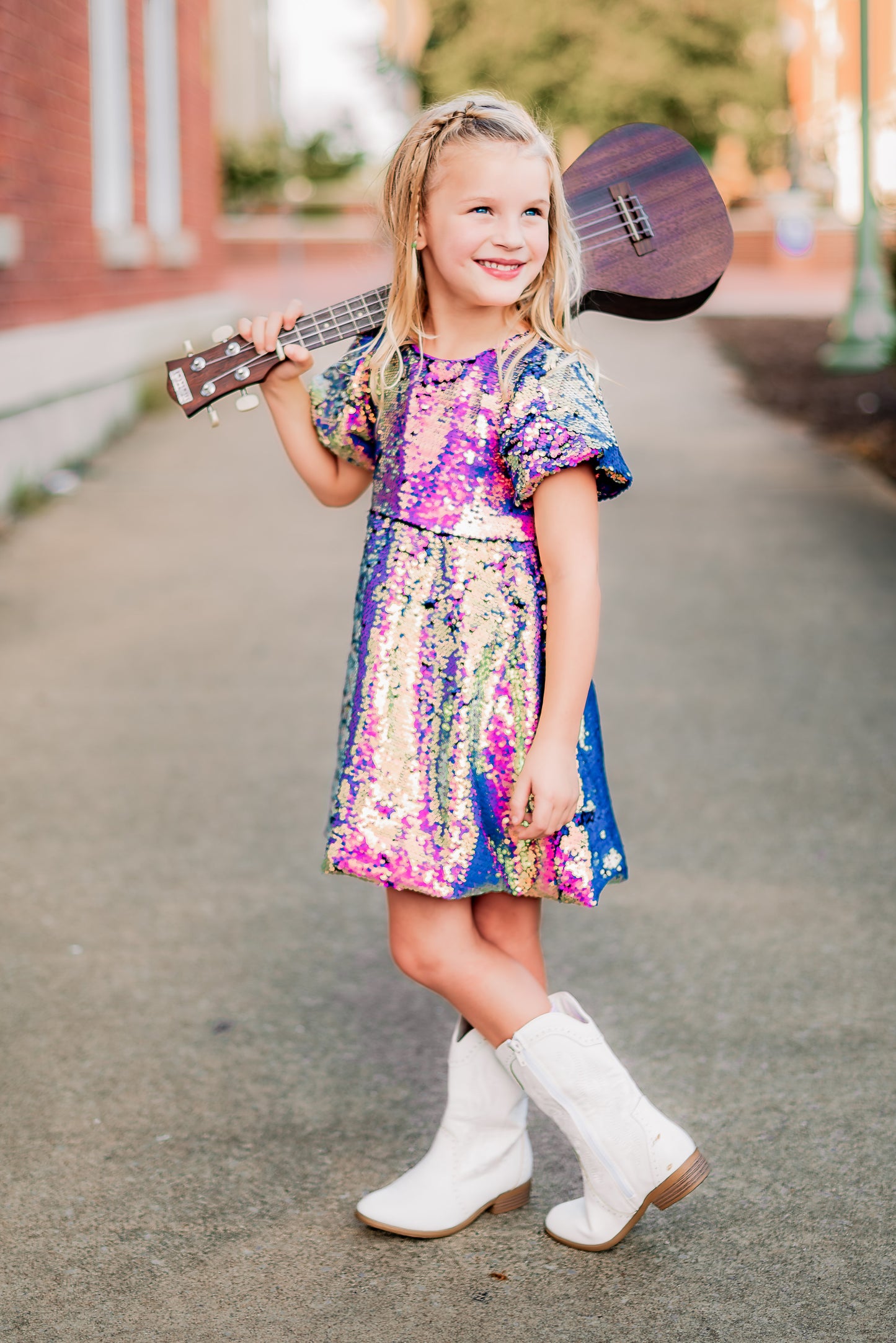 Purple Sequin Party Dress