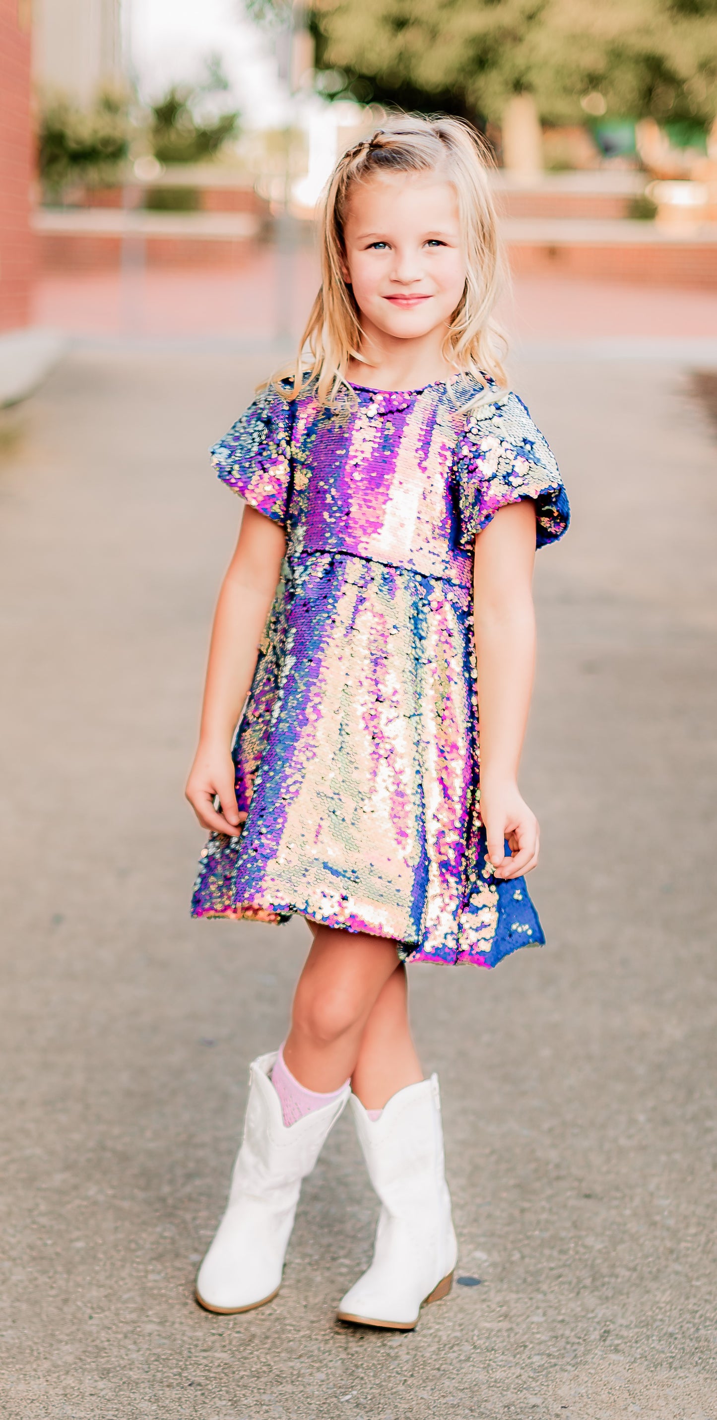 Purple Sequin Party Dress